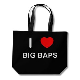 I Love Big B*ps - Black Cotton Shopping Bag
