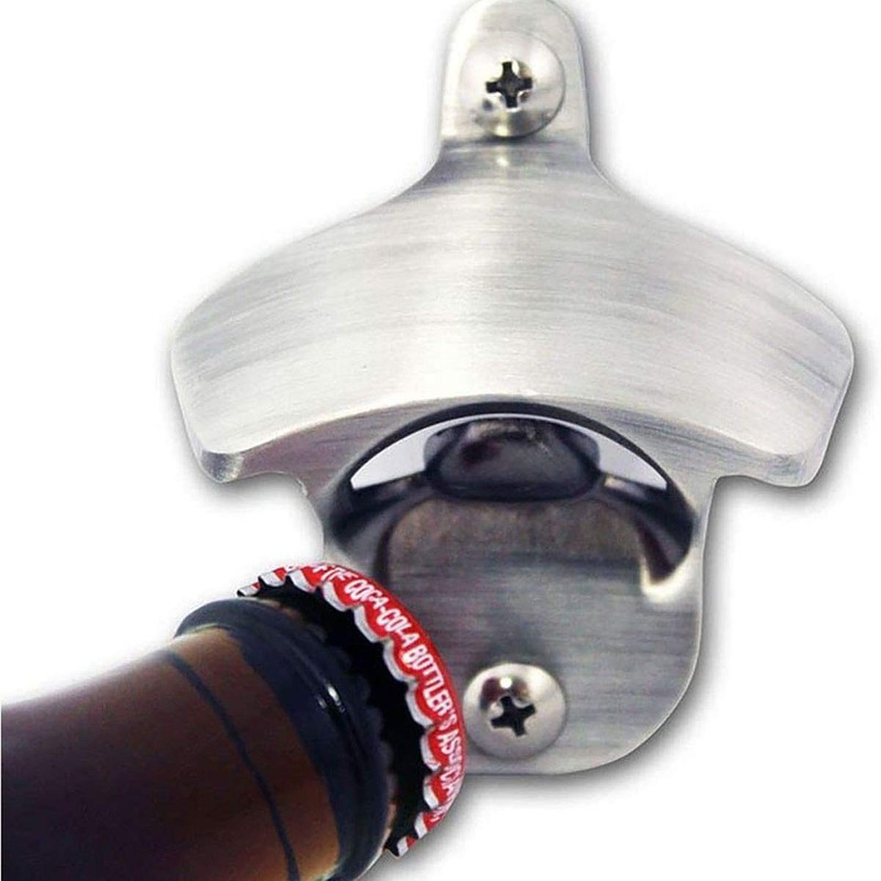Durable Stainless Steel Bottle Opener,Wall Mounted Silver Opener,for Bartender Cafe
