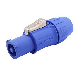 Seetronic Power Connector SAC3FCA, Power-in, Indoor, Lockable 3 PIN AC Powercon for Stage Light _Sound Console _LED Panel _Power Amplifier _Sound Box (Blue Connector_1PC)
