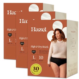Hazel Disposable Women’s Underwear, High-Waist Pull-Ups for Postpartum & Incontinence, Large, Ultra-Thin, 30-Count (3-Pack)