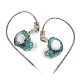 EDX Pro in Ear Headphones, IEM Earphones with 1DD, Wired Gaming Earbuds, with New 10mm Dynamic Driver and Detachable 2 Pin 0.75mm Cable (Transparent Cyan)