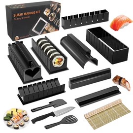 Feng Shui Gift Shop Sushi Making Kit Sushi Maker 12 Pcs Plastic Premium Set Sushi Tool Set Sushi Rice Roll Mold Shapes, DIY Sushi Roller Tool for Home Beginners