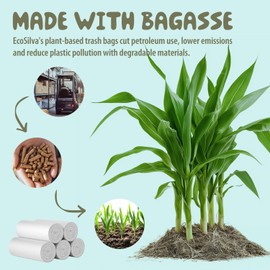 Small Compost Bags 1.2 Gallon Mini Trash Bags 125 Count, Ecosilva Compost Bag 5 Rolls Small Trash Bags ASTM OK compost INDUSTRIAL, 4-5 L Wastebasket Compost Bag for Kitchen Compost Bin (White)