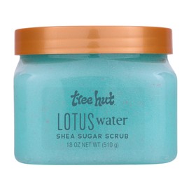 Tree Hut Lotus Water Shea Sugar Scrub, Exfoliating, Hydrating & Moisturizing Body Scrub with Shea Butter & Nourishing Essential Oils, Smooth & Soften Skin, 18 oz