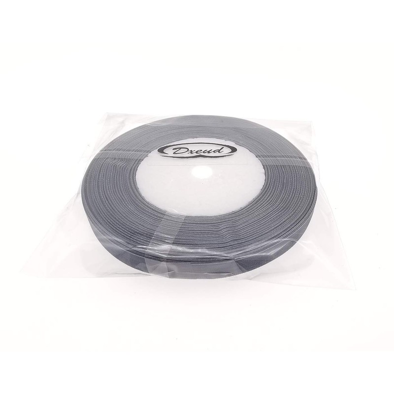 Dxeud - Cinta de organza transparente, Gris, 5/8" x 25