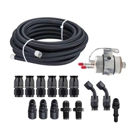6AN 3/8" LS Swap EFI Fuel Injection Hose Line Fitting Kit, Nylon Braided PTFE Fuel Hose 25Ft and 58 PSI Fuel Filter Regulator Return Fuel Rail Adpater
