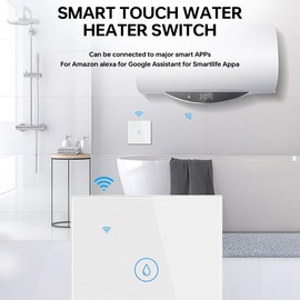Acmerota Smart Immersion Heater Timer Switch Gold 40A Immersion Heater Timer Switches WIFI Smart Wall Touch Boiler Switch Works with Alexa Google Home and SmartLife APP Tuya