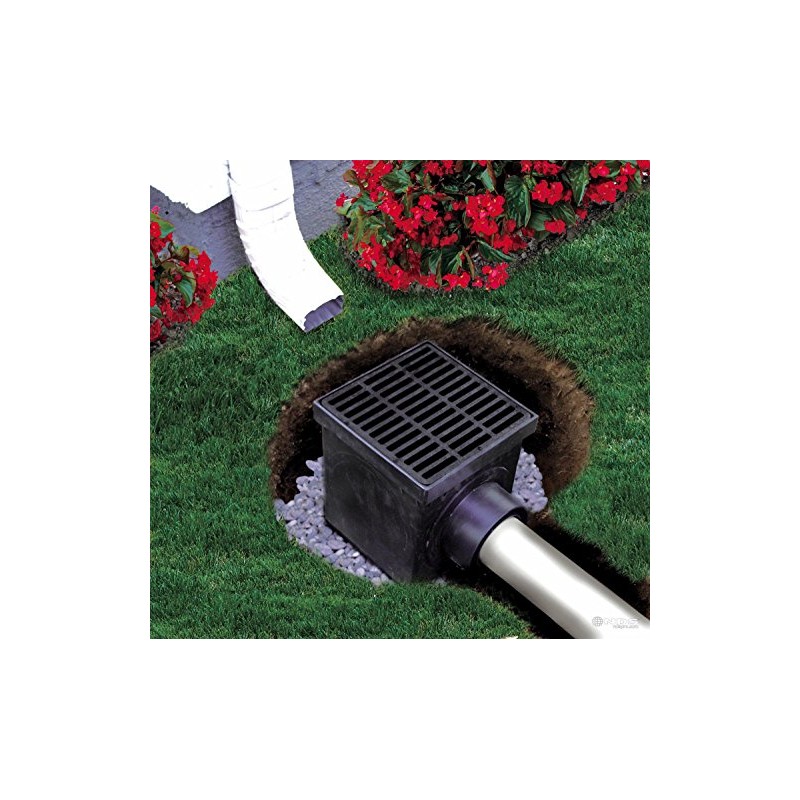 NDS 900BKITRTL1PK Square Catch Basin Drain Kit with 2-Opening Catch