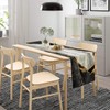 Marble Texture Table Runner Black Gold White Kitchen Dinner Runner