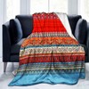 Stripe Bohemia Fleece Throw Blanket,Soft Warm boho Throw Blanket for
