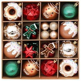 【2026 Christmas Decoration】Christmas Ornament Balls, Luxurious Set of 42, 2.4 in (6 cm) Diameter, Decoration, Stylish, Cute, Gorgeous, Set Tree Decoration, Nordic Style, Stylish, Variety, Hook