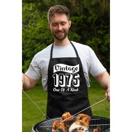 Print4U Vintage Birthday 1975 50th Birthday Funny Apron Novelty Baking BBQ Blue