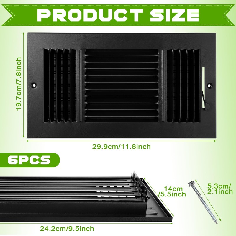 Wesiti 6 Pcs Vent Covers 10 x 6 Inch HVAC