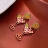 Martini Earrings for Women Martini Wine Glass Dangle Earrings Colorful