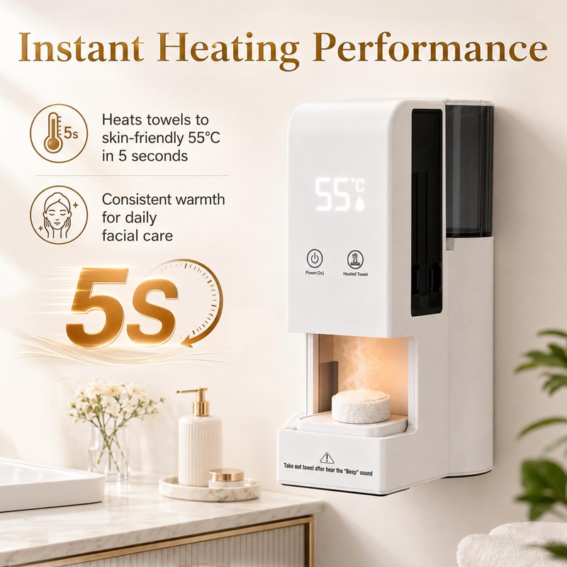 Hot Towel Dispenser, Smart Automatic Hot Towel Warmer, 5-Second Fast