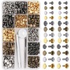 Double Sided Rivet Set Metal Studs Binding Studs Screws Assortment