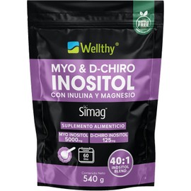 Wellthy – Myo & D-Chiro Inositol en Polvo | 540 g | Fórmula 40:1 con Magnesio Marino e Inulina Suplemento alimenticio natural para el equilibrio hormonal, metabólico y digestivo
