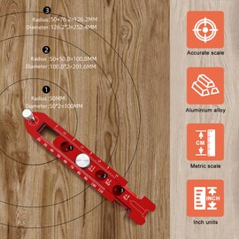 Woodworking Compass Scriber, CEIEVER Wood Scribing Tool Adjustable Linear Arc Dual Purpose Scriber Circular Drawing Tool Aluminium Alloy Adjustable Scribing Ruler for Carpenters