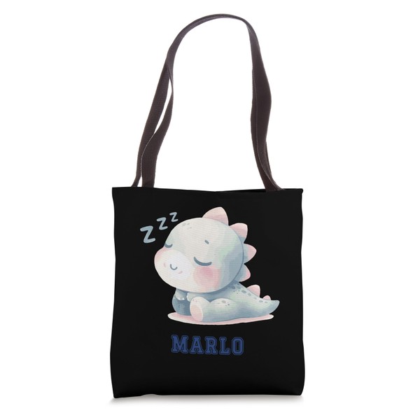 Marlo Baby Sleeping Dino Baby Boy Name Tote Bag