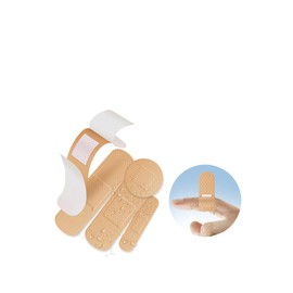 Haro medical care Waterproof Plasters Pack of 5 Round 25 mm Diameter, 5 Pieces 40 x 10 mm, 5 Pieces 56 x 19 mm, 5 Pieces 65 x 19 mm, 100% Waterproof Wound Care Good Padding and Breathable