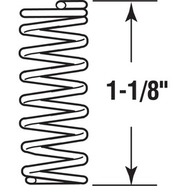 Prime-Line SP 9703 Compression Spring, Spring Steel Construction, Nickel-Plated Finish, 0.041 GA x 3/8 In. x 1-1/8 In. (4 Pack)