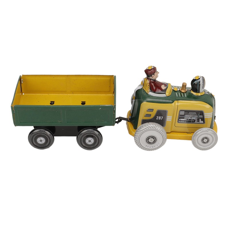 Wind Up Metal Walking Toy Tinplate Tractor Nostalgic Handmade Delicate