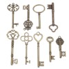 9PCS Big Large Antique VTG Old Brass Skeleton Keys Lot