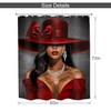 MESHELLY Red Black Girl Shower Curtain 60Wx72H African American Inspirational