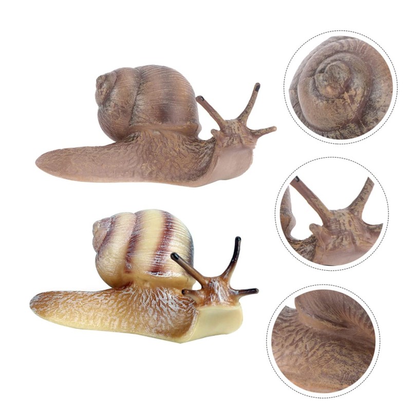 Sosoport 2sets Unique Mini Snail Figure Model Durable Plastic Snail