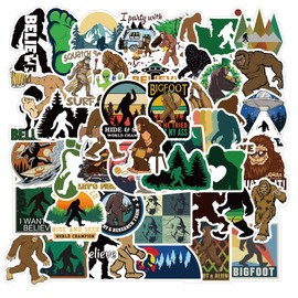 Pack of 50 Large Feet Wilderness Stickers Car Laptop Phone Guitar Skateboard Motorcycle Bicycle Bigfoot Savage Stickers Set Vinyl Waterproof Aesthetic Stickers for Teenagers Children Adults