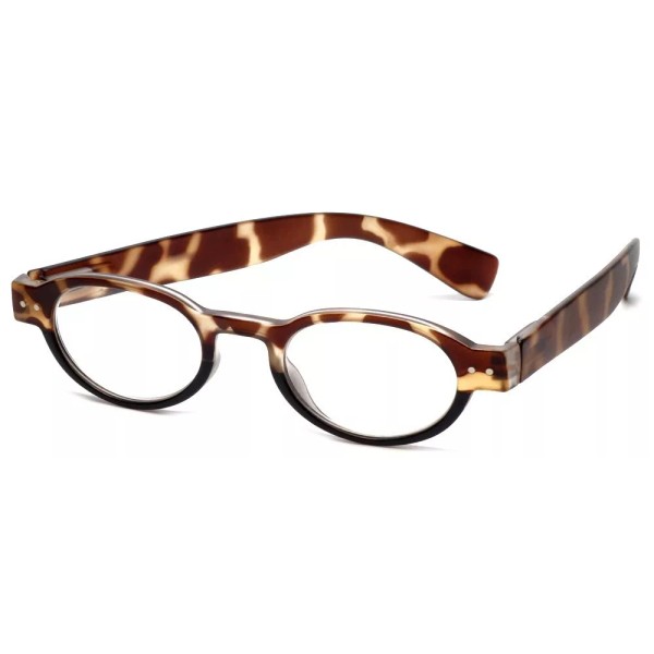 Calabria 4372 2 Color Oval European Reading Glasses&Case in Tortoise