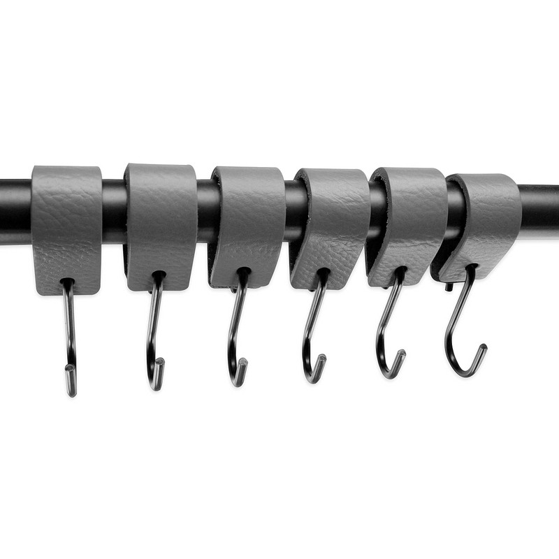 Brute Strength - Leather S Hooks for hanging - Grey