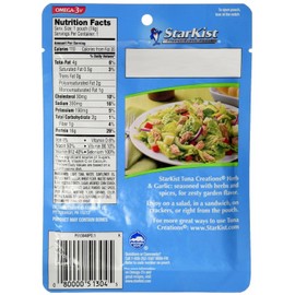 Starkist Tuna Creations, Herb & Garlic, Single Serve 2.6-Ounce Pouch (Pack of 15)