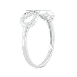 Cali Trove, 1/20cttw Diamond Cross Ring with Infinity Sign for Women, Infinity Ring with Horizontal Diamond Cross in 925 Sterling Silver, Women's Silver Infinity Cross Ring with Round White Diamonds,8