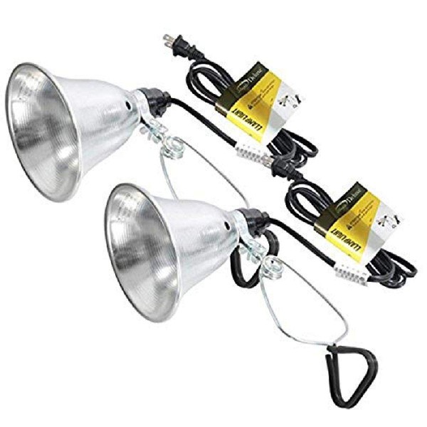Simple Deluxe HIWKLTCLAMPLIGHTSX2 2-Pack Clamp Lamp Light with 5.5 Inch Aluminum Reflector up to 60 Watt E26 (no Bulb Included) 6 Feet 18/2 SPT-2 Cord, Silver