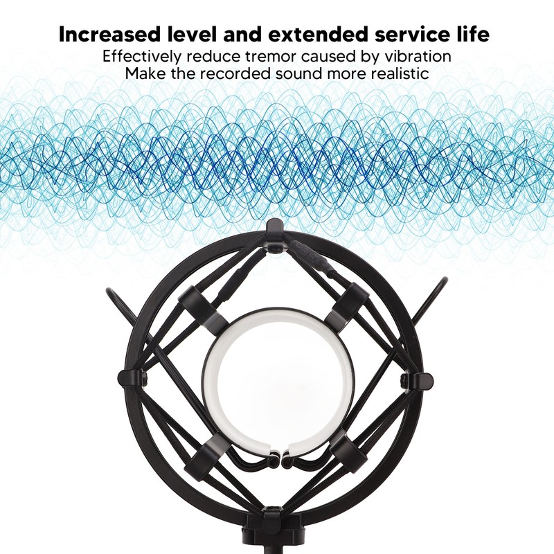 Microphone Shock Mount Mic Holder Non Vibration Suspension Clip Guitar