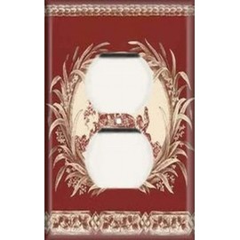 Single Duplex Outlet Cover Plate - Red Rooster