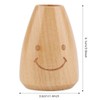 Fdit Cute Smiling Face Wooden Toothpick Cylinder Box Holder Outlet