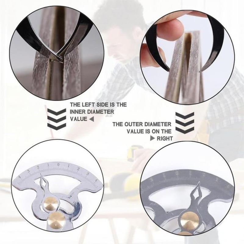 Smgda Inside Outside Calipers, Stainless Steel Thickness Gauge Spring Tool,