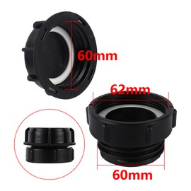 FOGWOWO IBC Adapter 62 mm to S60 x 6 Coarse Thread with Tank Cover End Cap IBC Tank Accessories Valve Pipe Connector for Water Tank Water Butt Container Barrel Valve
