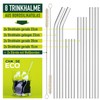 ChooseEco Glass Straws Reusable Pack of 8 + Wool Cleaning