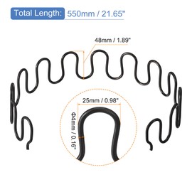 sourcing map 21.7 Inch Sofa Spring Replacement with Clips Nails Round Shape Spring Recliner Parts for Furniture Couch Repair Fixing Chair Sagging Seat, Black