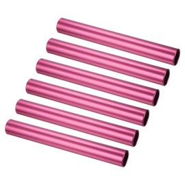 PATIKIL Aluminum Relay Batons, 6 Pcs Field Track Relay Events Baton for Race Gym Track and Field Equipment Class Games Outdoor Sports Running Practice, Pink