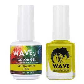 WAVEGEL Soak-Off Gel & Nail Lacquer Matching Duo Set - Simplicity Collection - #P176 Yellow Light I 0.5 Oz