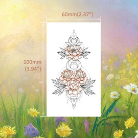 VIWIEU 15 Pcs Tattoos Stickers Small Beautiful Flower Women Temporary Tattoo Body Stickers Realistic Women Teen Girls Rose/Lotus/Daisy/Butterfly/Moon/Star Gift Tattoo Set, Face, Neck, Chest, Bone, Arm, Hip, Tummy Body-Art Waterproof Long Lasting