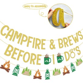 Campfire & Brews Before I Do's Banner for Camp Bachelorette Party Camping Bridal Shower Decorations