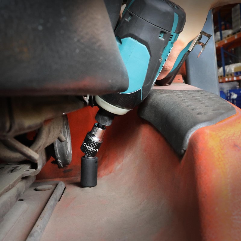 MACHOMAN Swivel Socket Wobble Adapter Extension, Socket Drill Adapter 1/4"