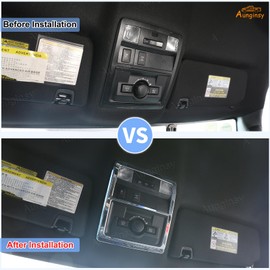 Aunginsy Front Reading Light Lamp Panel Cover Trim Compatible with Toyota Tacoma 2016-2023 Center Console Front Row Reading Light Frame Auto Inner Roof Lamp Panel Decorative Cover Interior Accessories