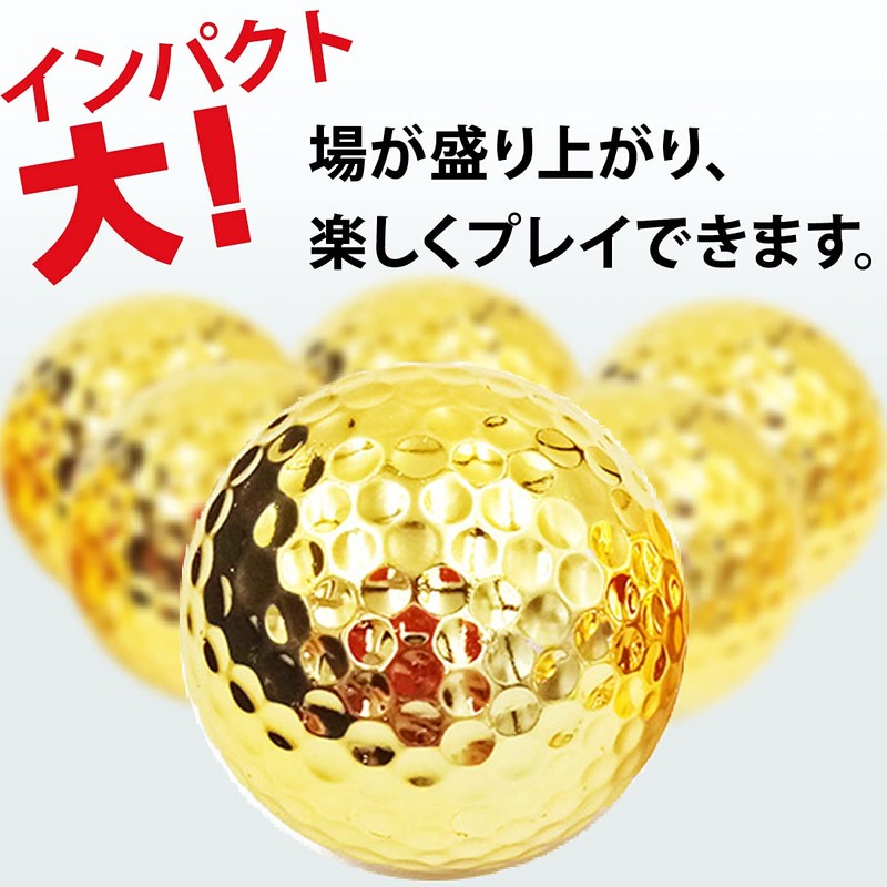 dodtazz Gold Golf Balls, Set of 6, Competition, Prize, Present,