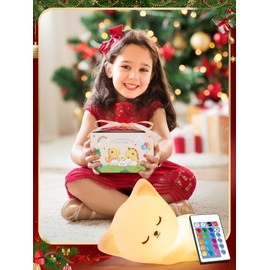 【GIFTS PACKAGE】Cat Gifts Baby Gifts, 16 Colors & Remote Control Silicone Cat Night Light Cat Decor,Dimmable Baby Night Light Lamp,Portable Rechargeable Cat Lamp,Kawaii Christmas Gifts for Teen Girls